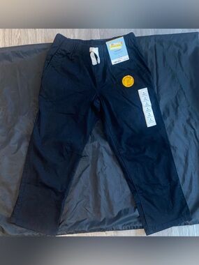 Cat & Jack Black Pull-On Jogger Pants with White Drawstring
